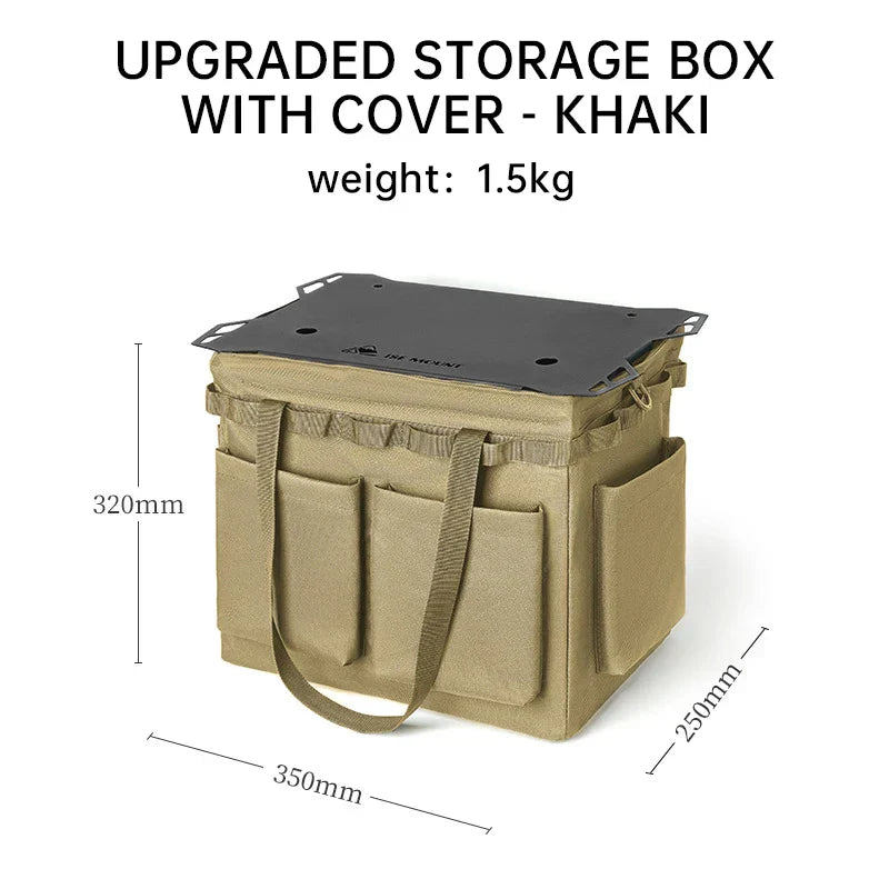 Multi-Functional Canvas Bag with Built-in Table Khaki