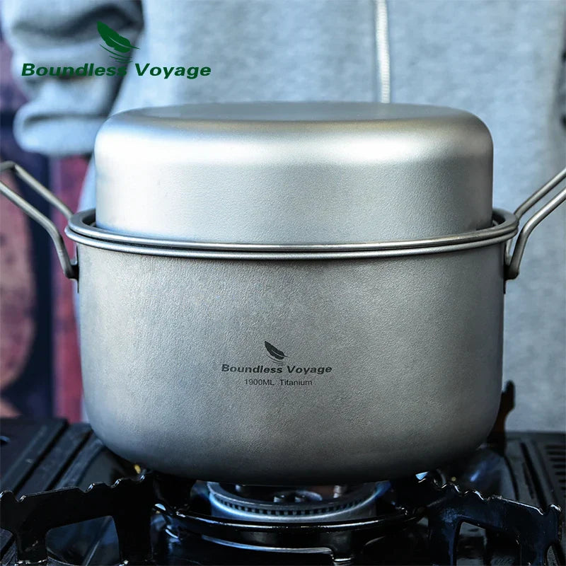 Titanium Camping Cookware Set Grey