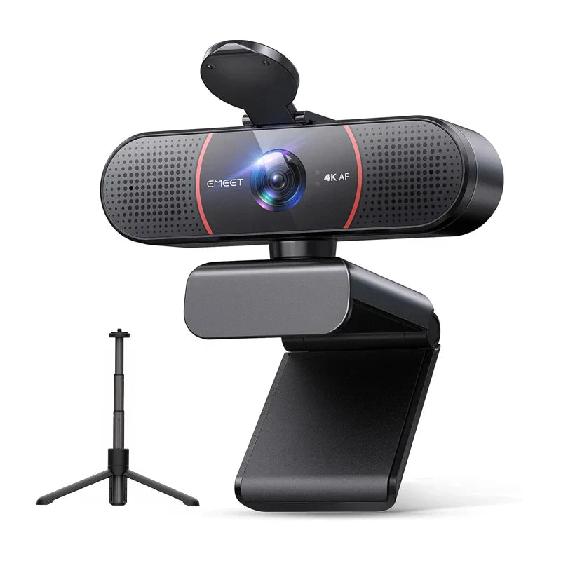 4K USB Webcam with Tripod Sony Sensor Autofocus Black