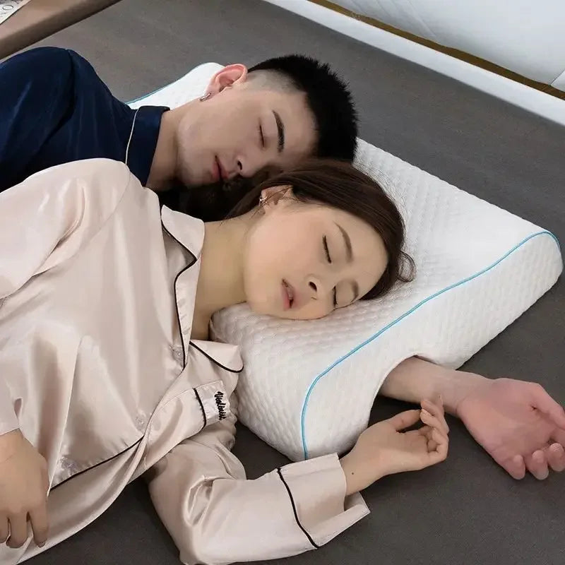 Orthopedic Memory Foam Side Sleeper Pillow Cervical Support White