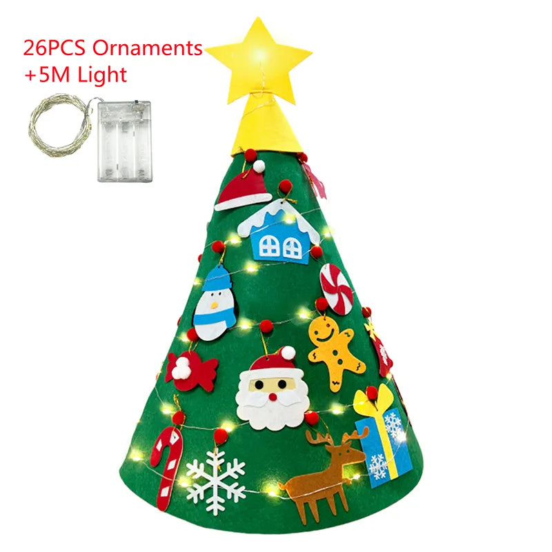 DIY Felt Christmas Tree Decoration Kit - Unique Holiday Ornaments for Kids