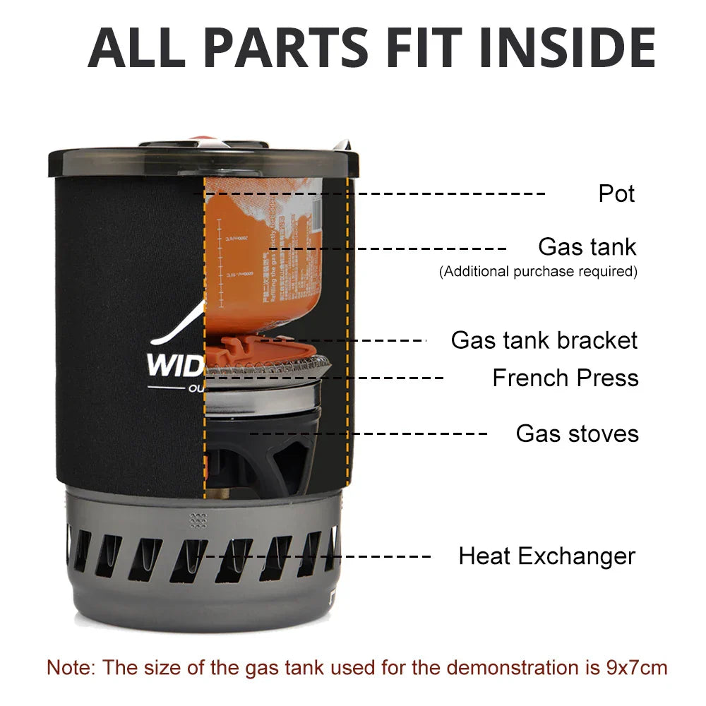 All-in-One Camping Cooking System with Heat Exchanger Black
