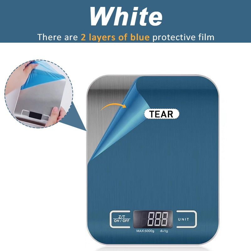 Digital Kitchen Scale 5kg/10kg Food Multi-Function 304 Stainless Steel Balance LCD Display Measuring Grams Ounces Cooking Baking