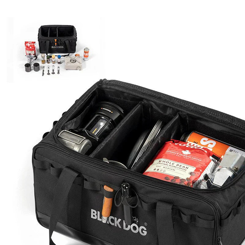 30L Portable Camping Storage Bag Heavy-Duty Gear Organizer Black