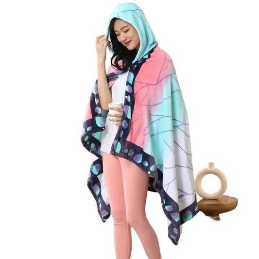 Anime-Inspired Wearable Blanket Shawl