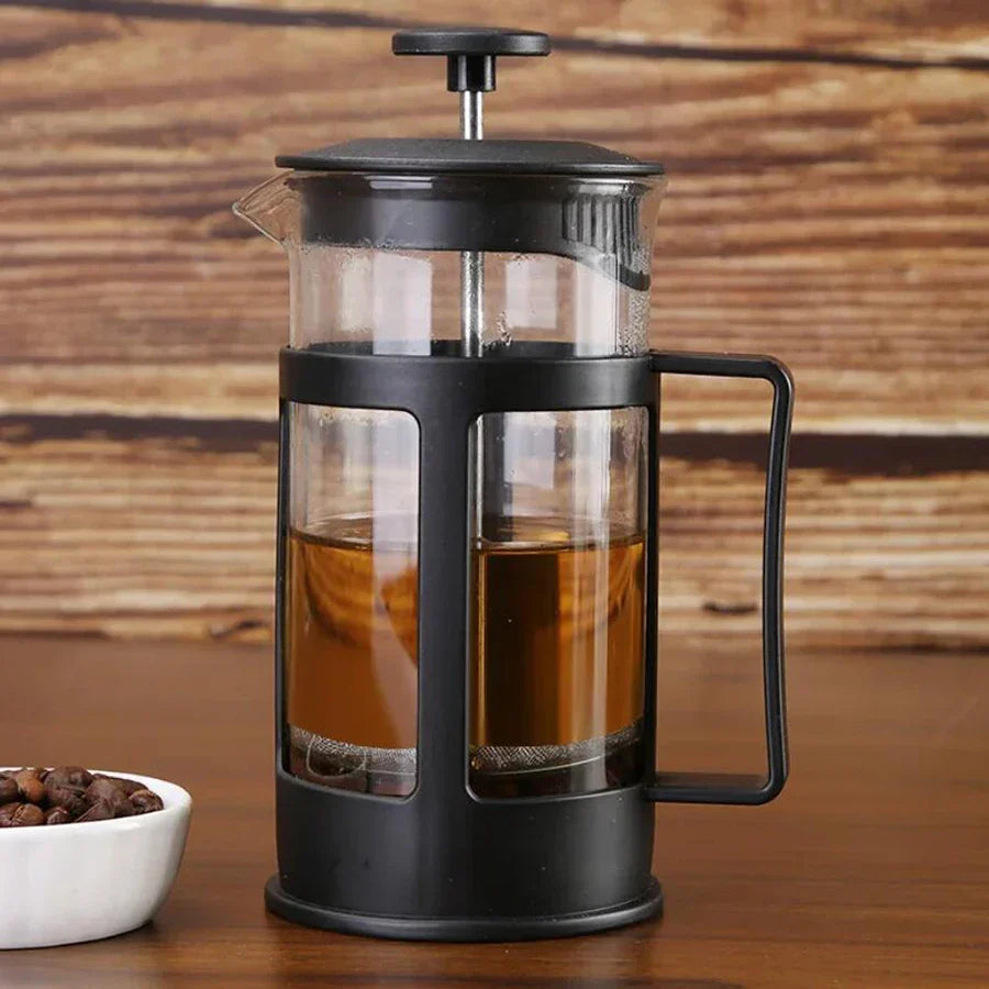 600ML Stainless Steel Coffee & Tea Brewer with Built in Filter & Handle Black