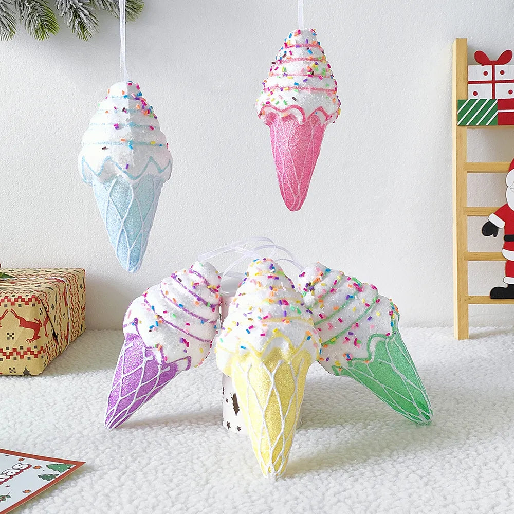 Christmas Tree Ice Cream Pendant - Festive Xmas Tree Ornament