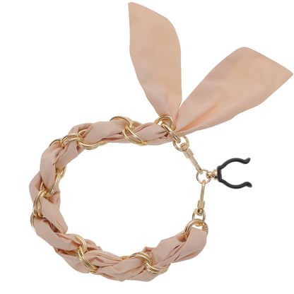 FashionStix Silk Satin Gold Chain Cane Wrist Strap and Scarf, Fits 18mm-25mm Canes