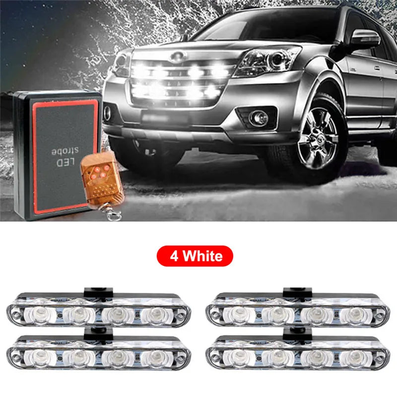 Car Front Grille Emergency Strobe Lights LED