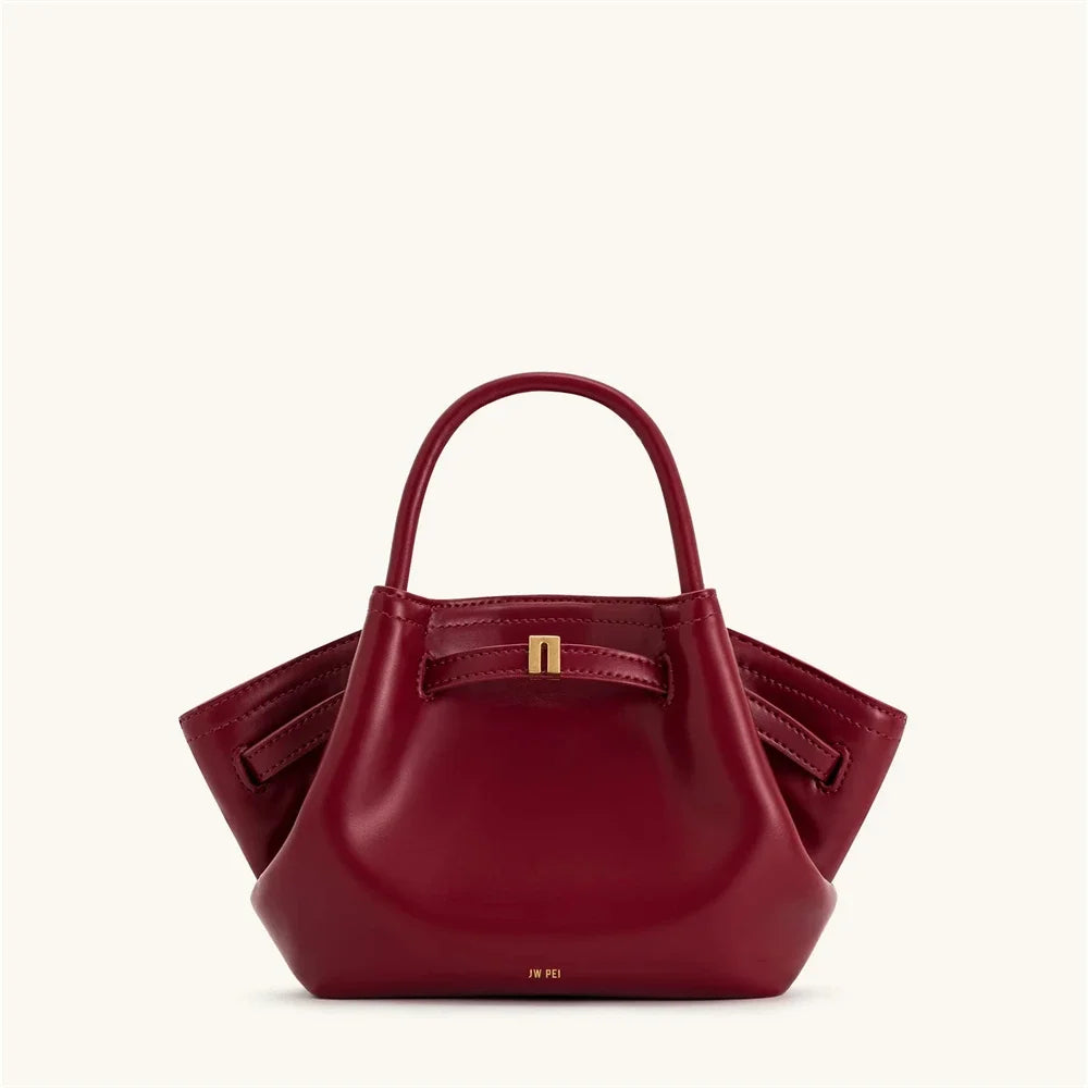 Women's Canvas Brown Mini Crossbody Shoulder Bag (Wine Red)