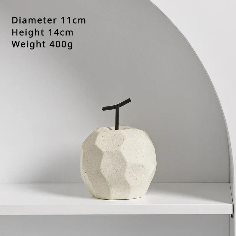 Ceramic Fruit Ornaments: Elegant Apple and Pear Decor for Stylish Living Spaces