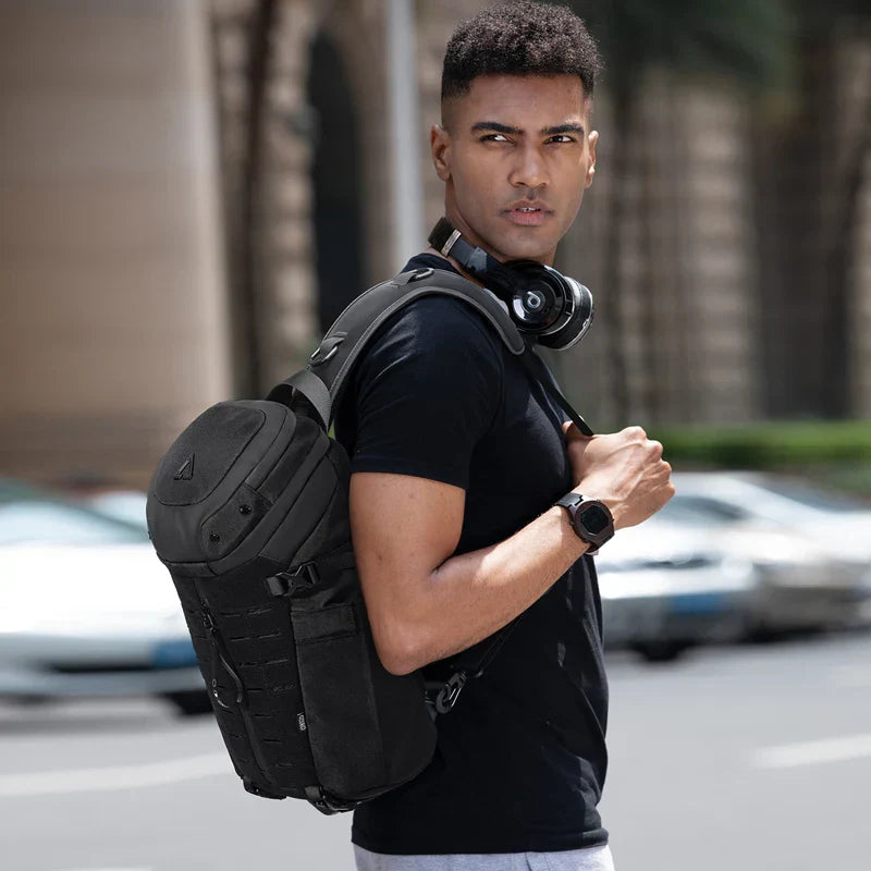 Waterproof Oxford Sling Crossbody Chest And Shoulder Bag Black
