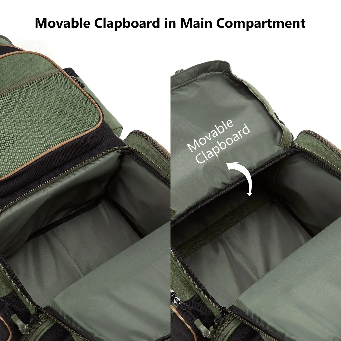 NNEOBATackle Backpack with Rain Cover Rod Holders Army Green