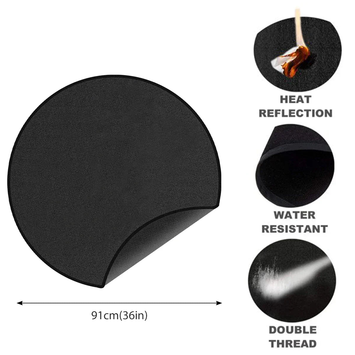 Fire Pit Fireproof Mat Round Stove