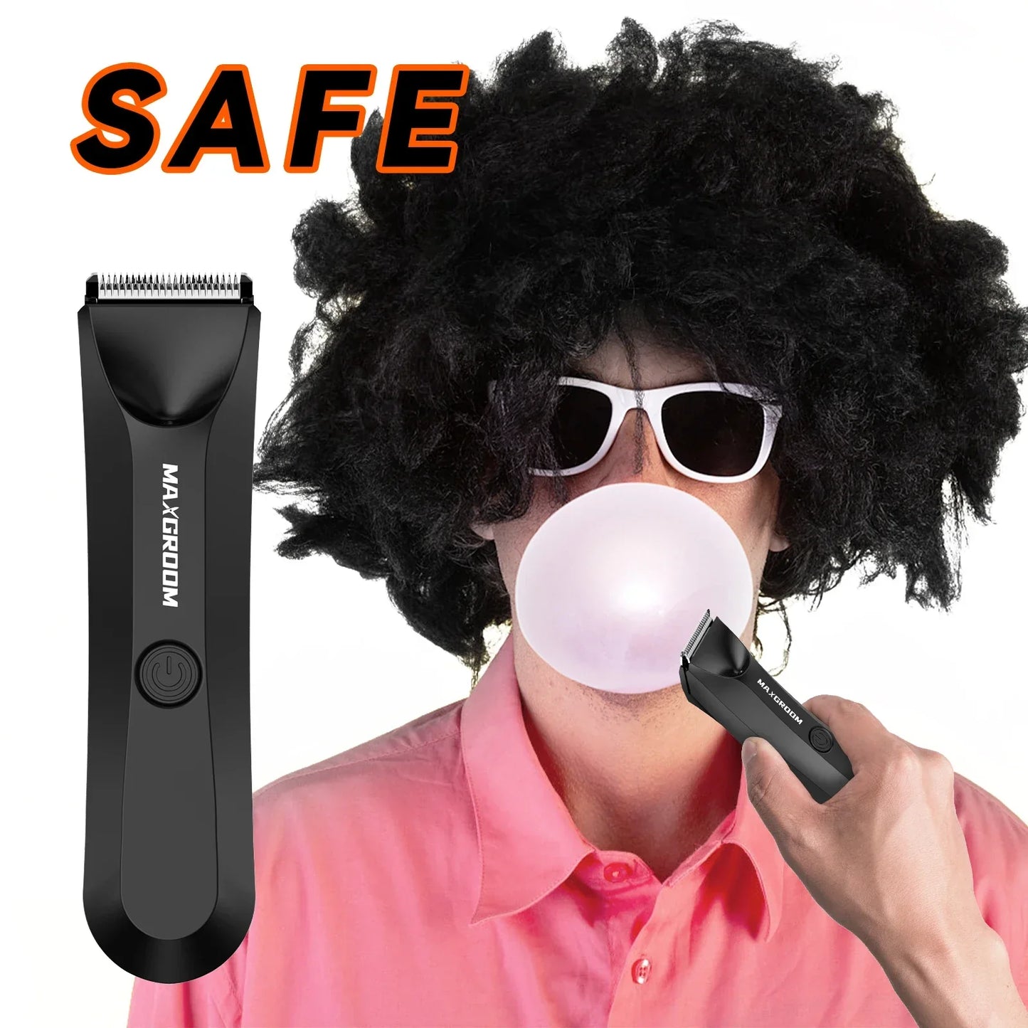 Body Hair Trimmer for Men Replaceable Ceramic Blade Black