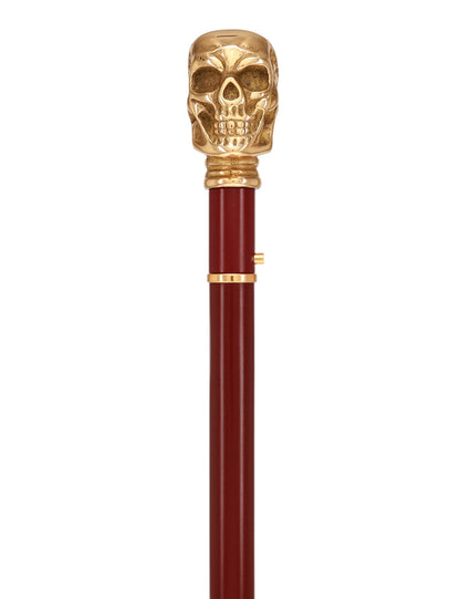 Custom RC Swords Brass Skull Handle Sword Cane – Mahogany Metal Shaft, 29" Blade