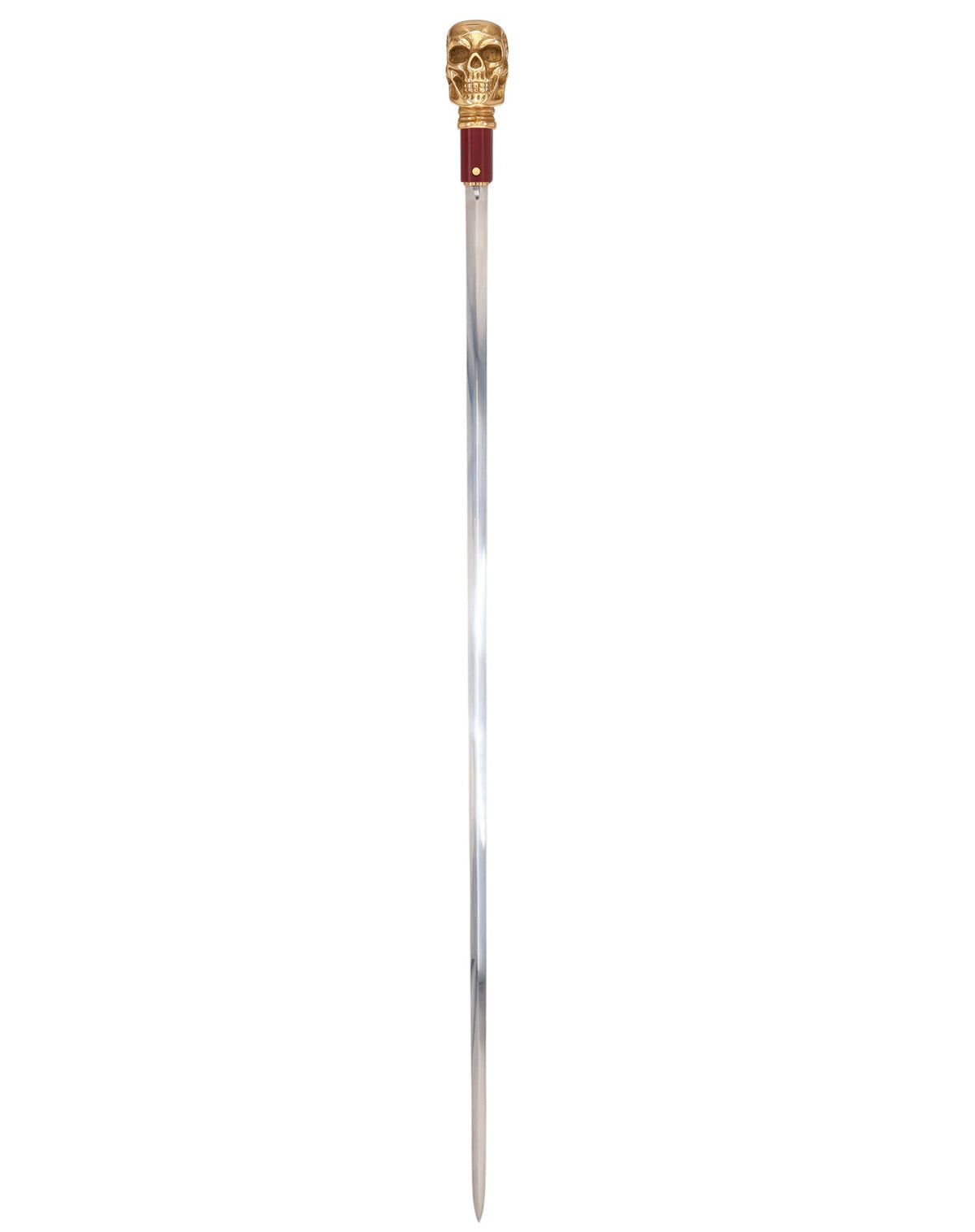 Custom RC Swords Brass Skull Handle Sword Cane – Mahogany Metal Shaft, 29" Blade