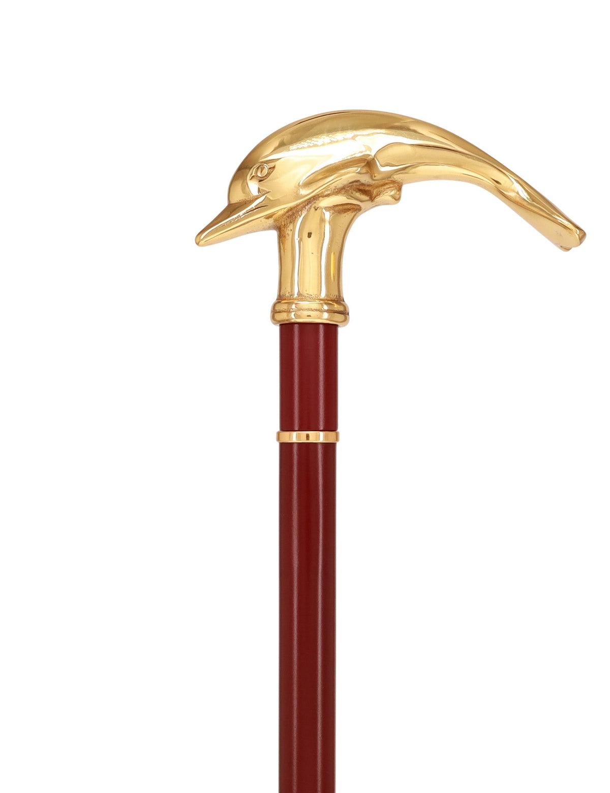 Custom RC Swords Brass Dolphin Handle Sword Cane – Mahogany Metal Shaft, 29" Blade