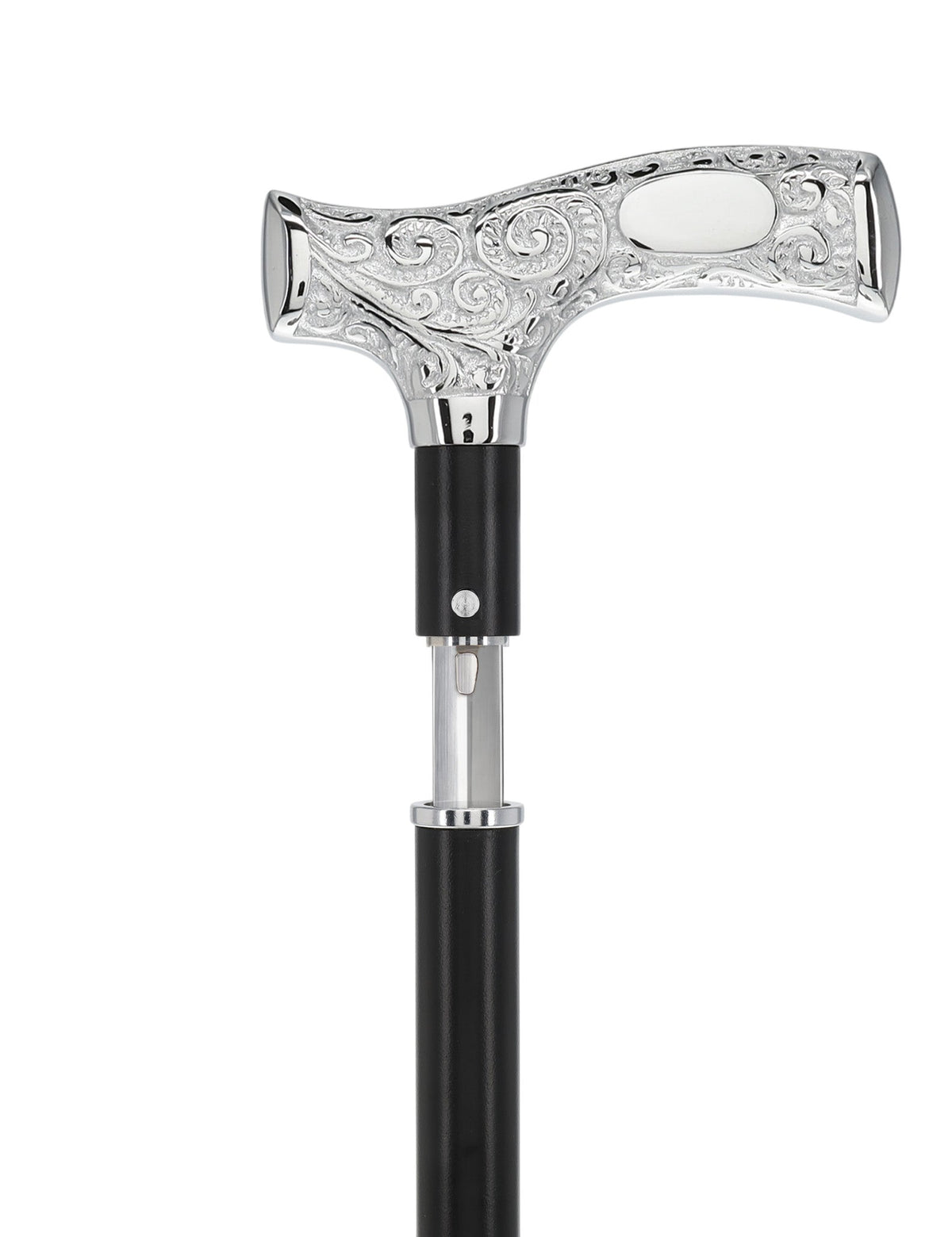 Custom RC Swords Engravable Chrome Fritz Sword Cane – Black Metal Shaft, 29" Blade