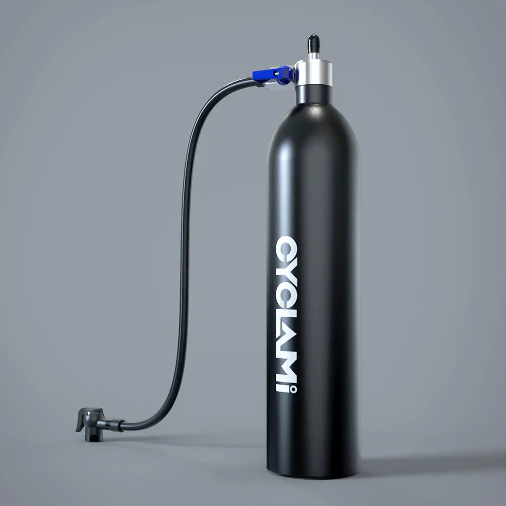 Aluminum Alloy 1.3L Tire Booster High-Pressure Air Tank with Valve Black