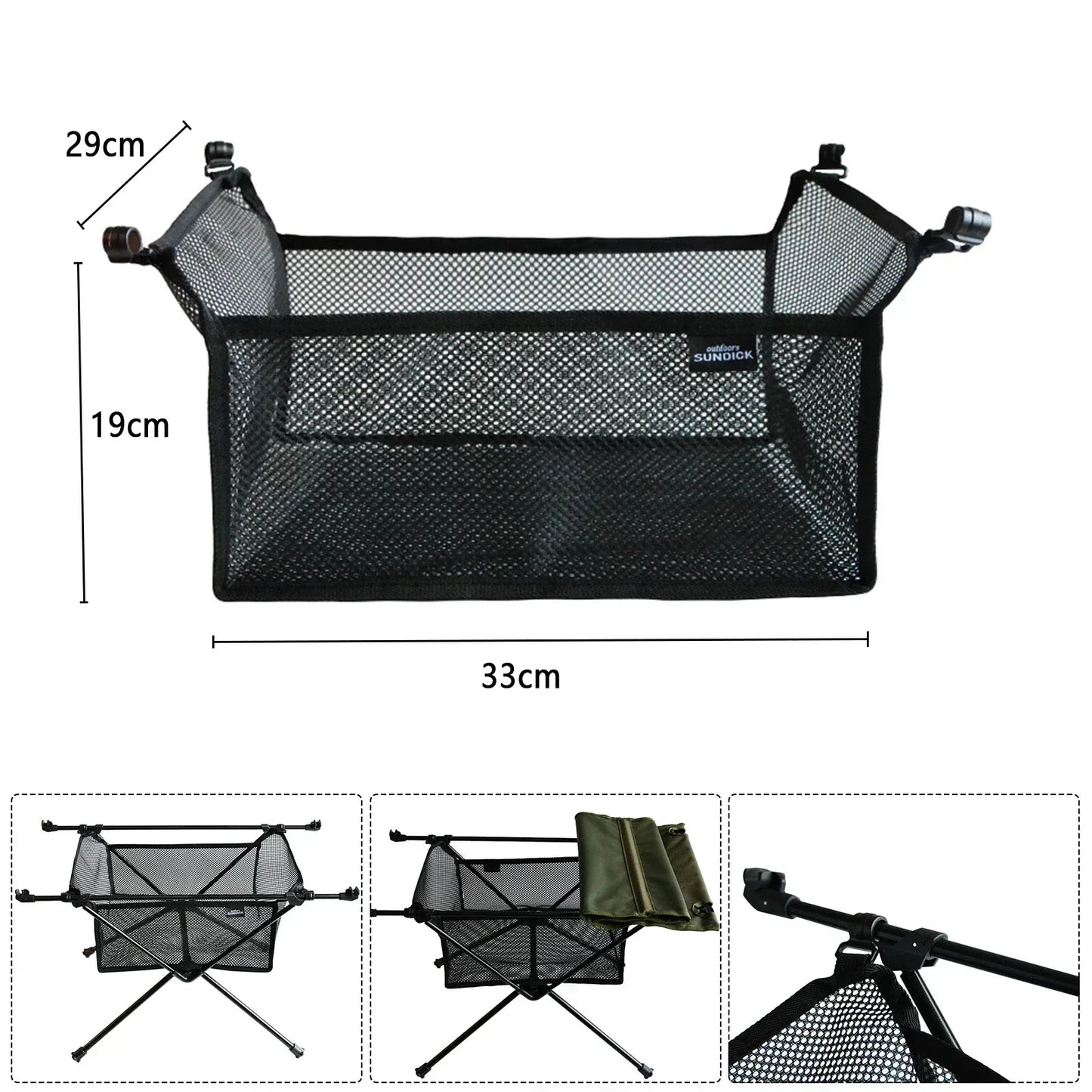 Folding Table with Portable Storage Net