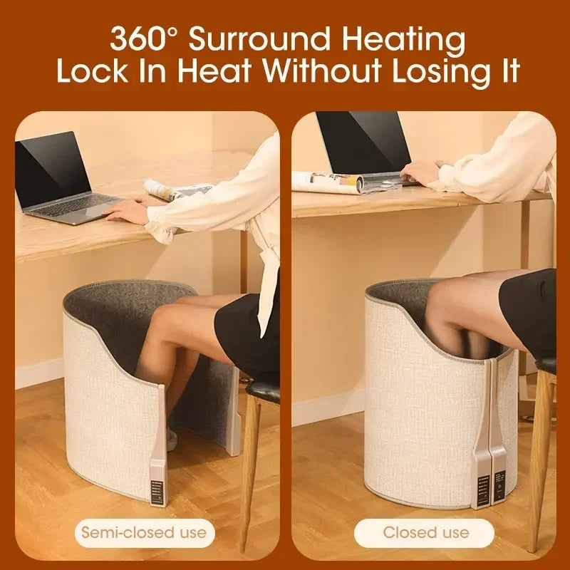 Portable Electric Foot Warmer Heater - Adjustable Thermostat, Foldable Design, 165W, Grey