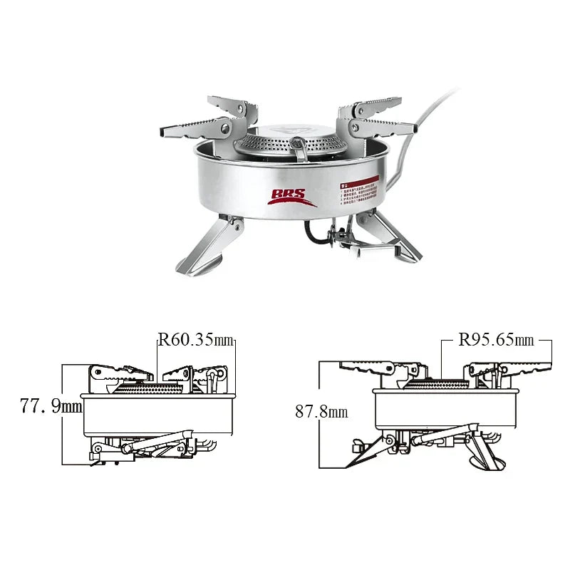 1940W Strong Firepower Folding Camping Gas Stove Silver