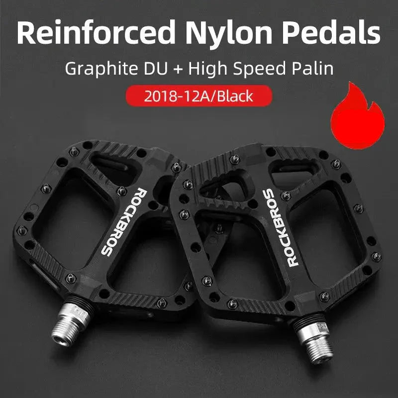 Ultralight Flat Platform Bicycle Pedals Nylon Composite Black