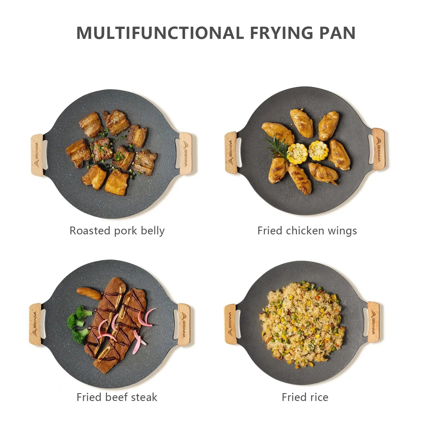 34CM Non-Stick Outdoor BBQ Grill Pan Roasting Plate Black