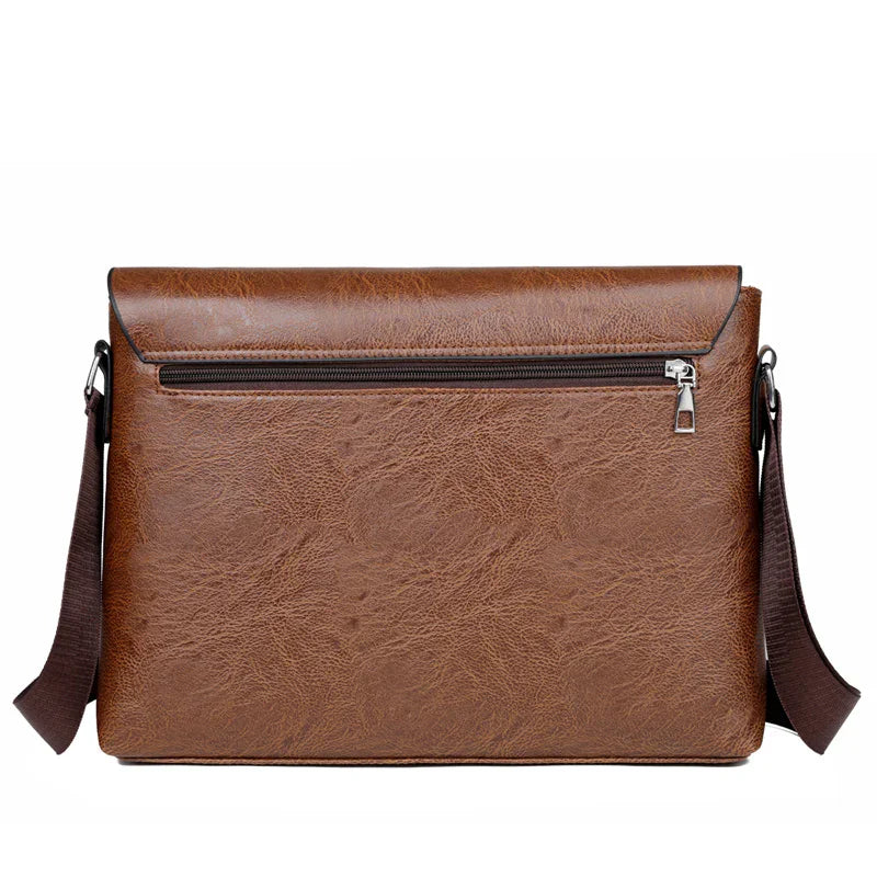Men's Business Crossbody Shoulder Bag PU Leather