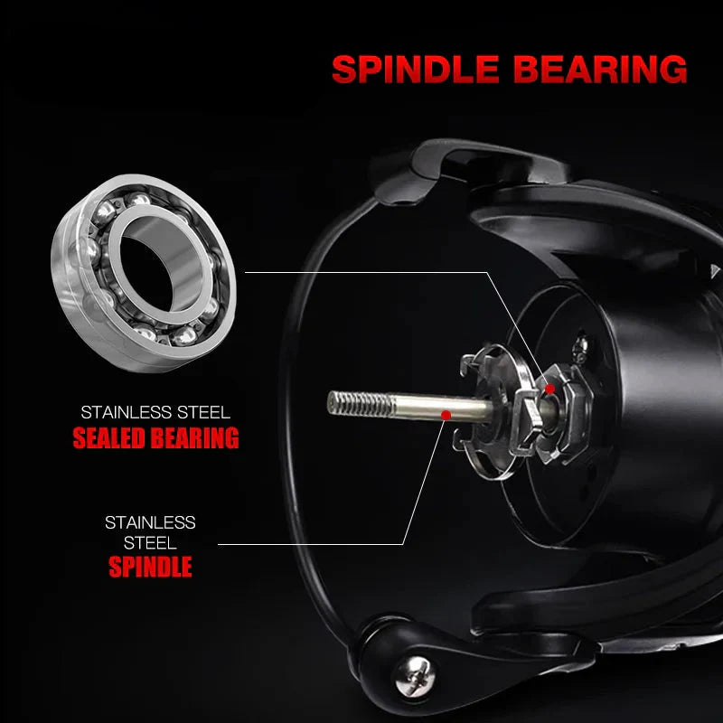 Ultralight Carbon Fiber Spinning Reel 9kg Max Drag Black