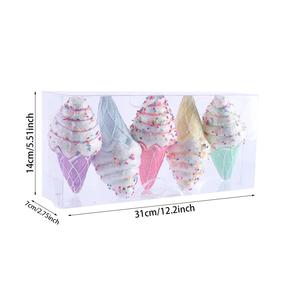 Christmas Tree Ice Cream Pendant - Festive Xmas Tree Ornament
