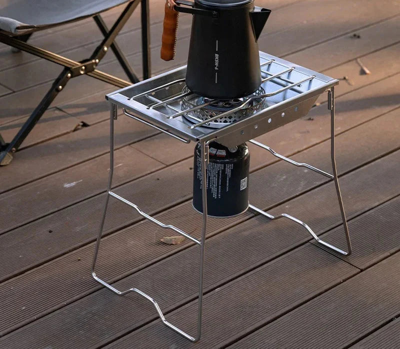 Windproof Furnace Plate Frame Camping Silver