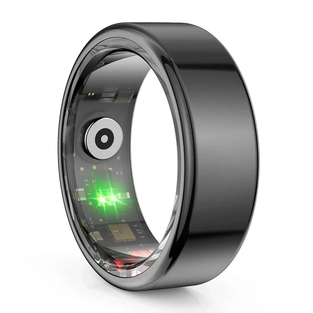Titanium Steel Smart Ring with Health Monitoring, IP68 Waterproof, and Multi-sport Modes