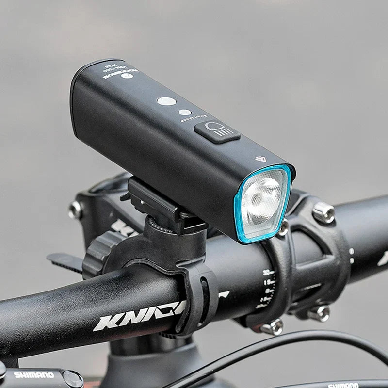 1000LM Smart Bike Headlight Vibration Light Sensing Black