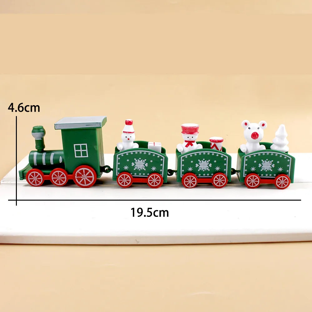 Whimsical Green Plastic Christmas Train Decoration for Children