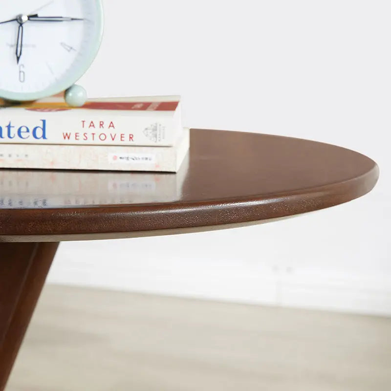 House Faction Solid Wood Edge Sofa Side Table - Walnut Finish