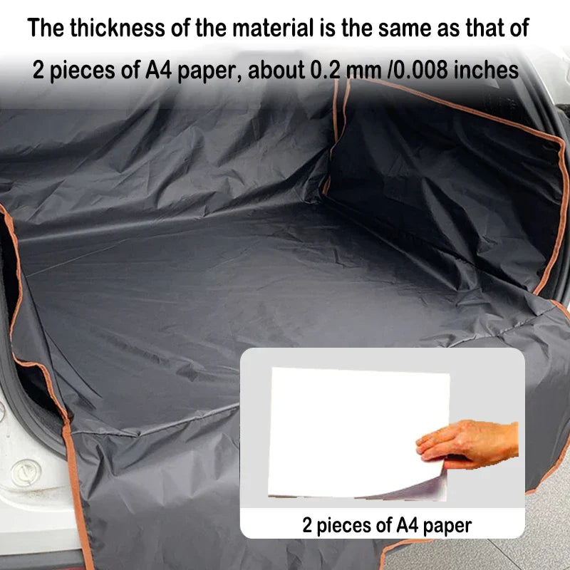 SUV Cargo Liner Waterproof Trunk Seat Cover for Back Cargo Area Black