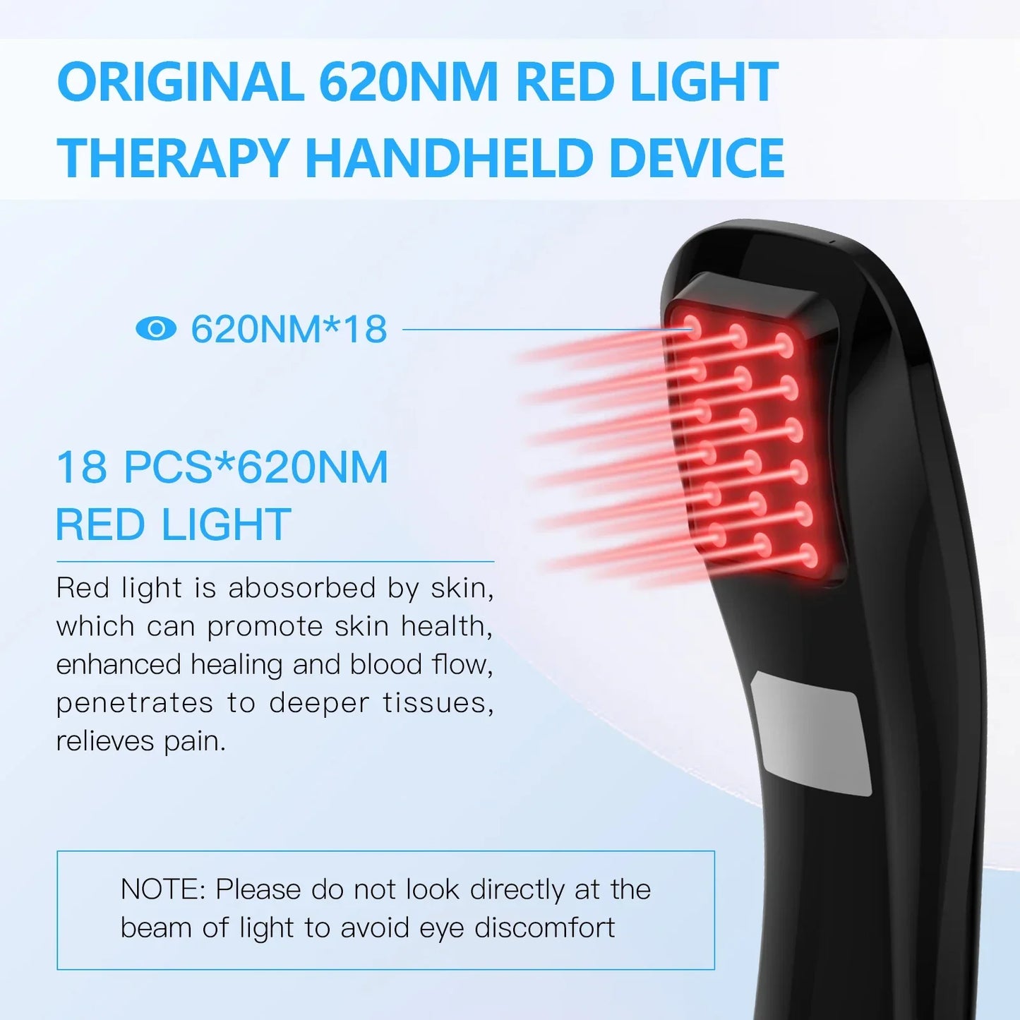 Cold Laser Therapy Device 18x620nm Diode Black