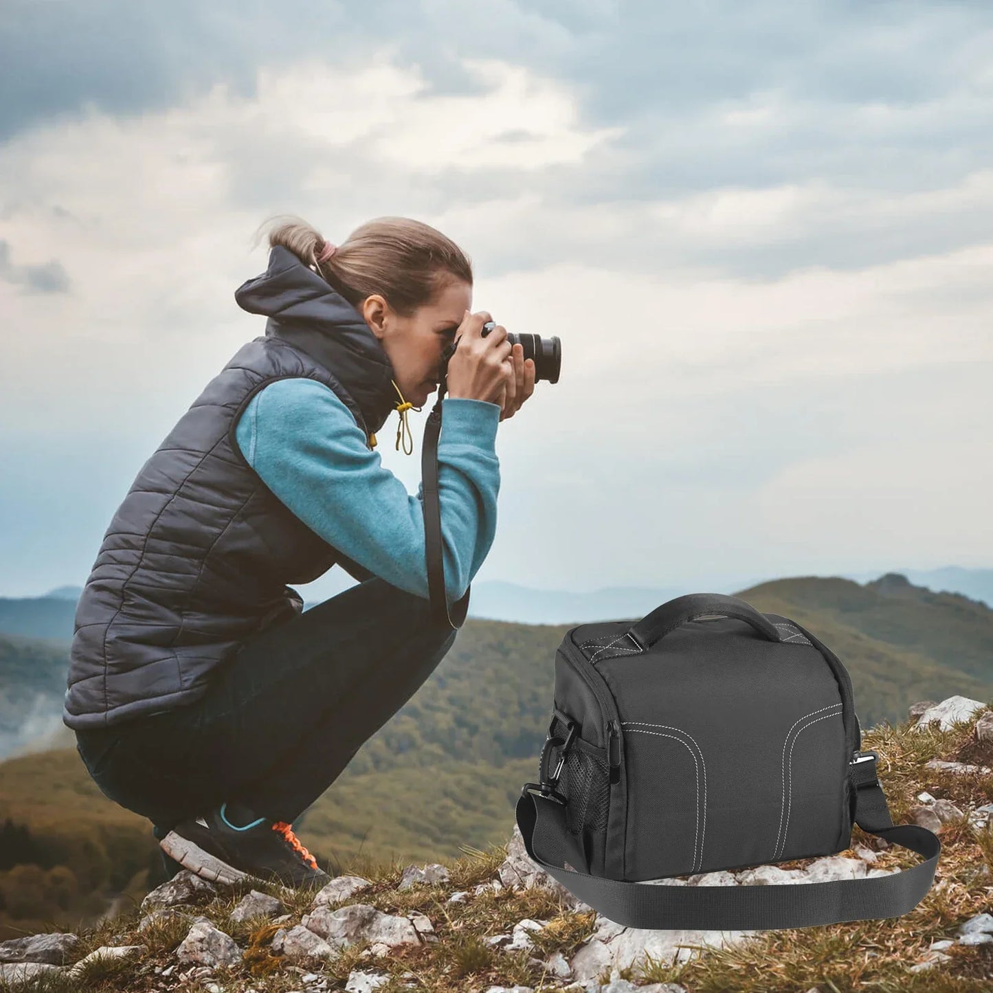 Camera Shoulder Bag Travel Case Black