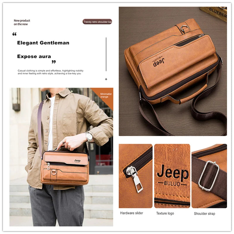 Men's High-Quality PU Leather Crossbody Messenger Bag