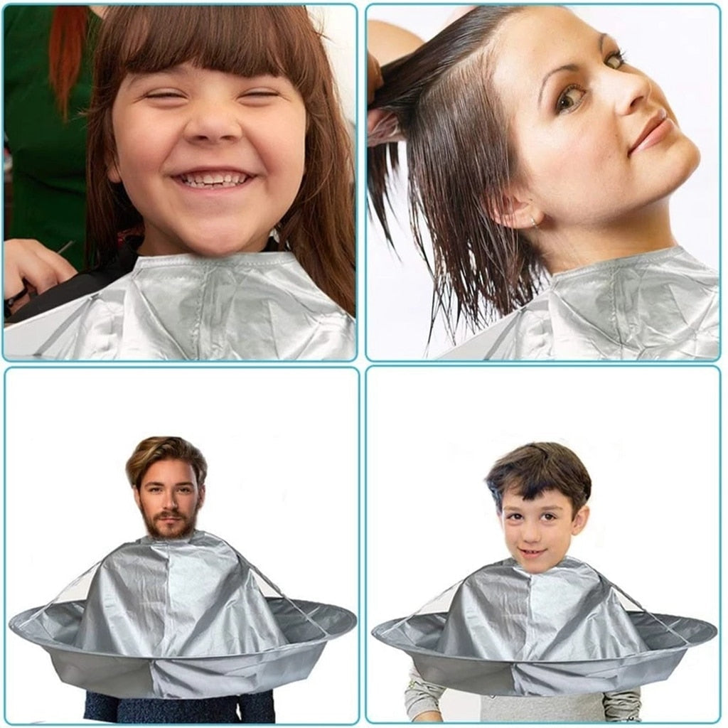 DIY Apron Hair Cutting Cloak Coat Salon Barber Stylist Cape Umbrella Haircut Cloak Hairdressing Home Cleaning Protector