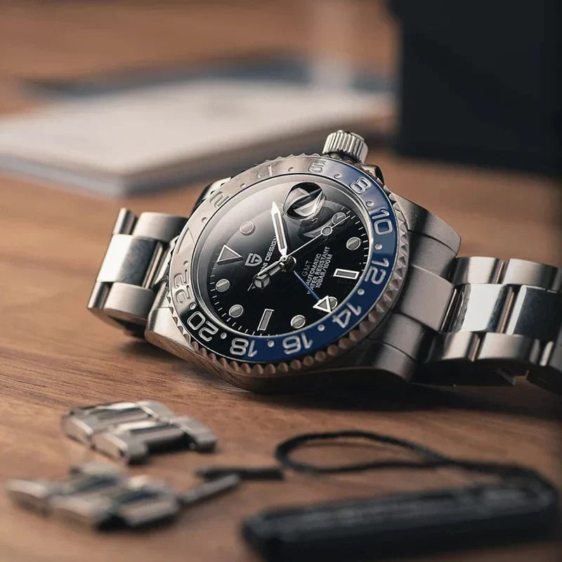 Men's Automatic Mechanical Sapphire Watch (Black Blue)