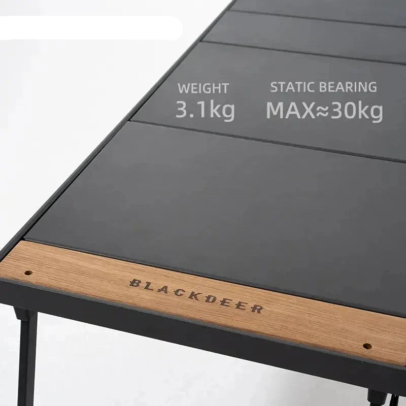 Camping IGT Folding Portable Wood And Grill Table Black