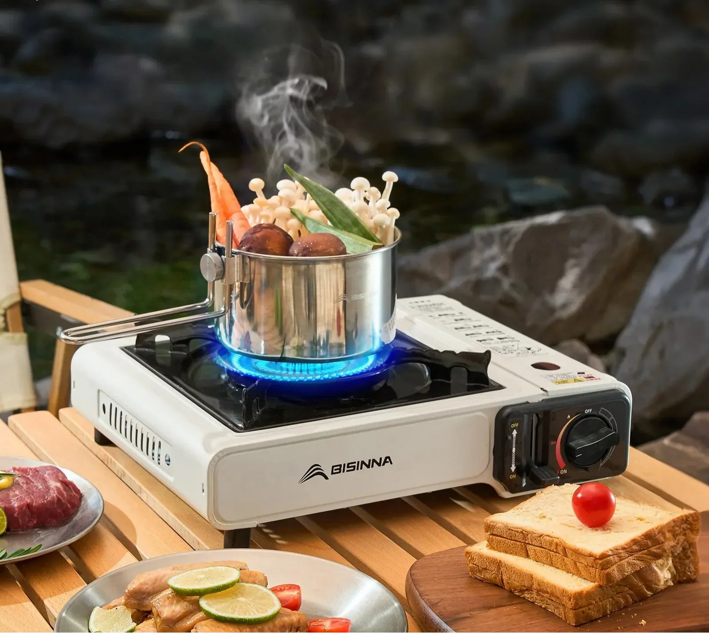 Camping Stove Cassette with 3-Layer Safety White