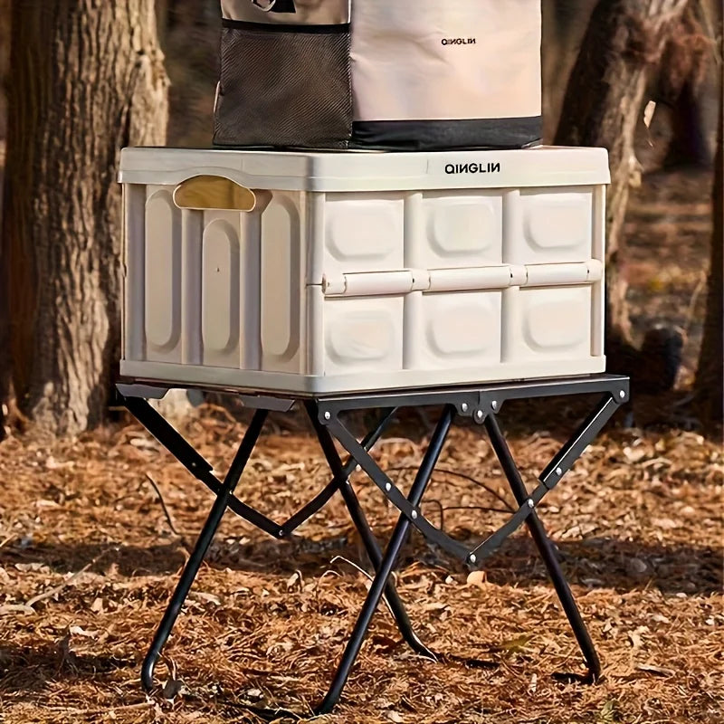 Folding Camping Table with Carry Handle Tripod Base Black
