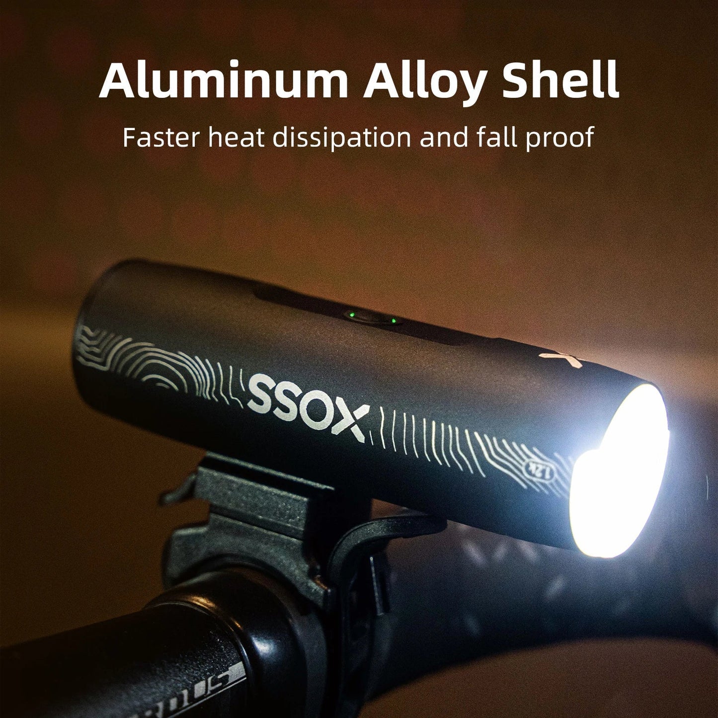 XL1200 Rechargeable Bike Headlight 1200 Lumens Black