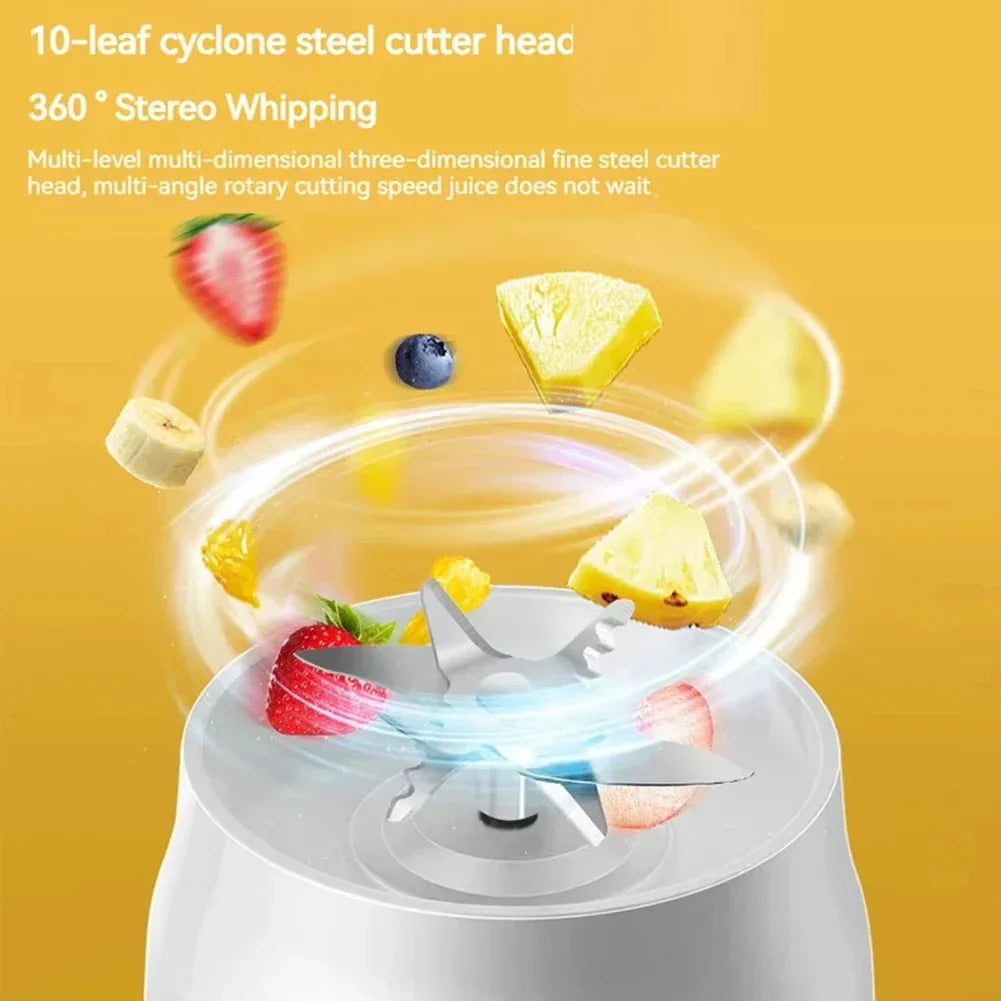 500ML Portable Electric Blender 40W USB Rechargeable Cordless White