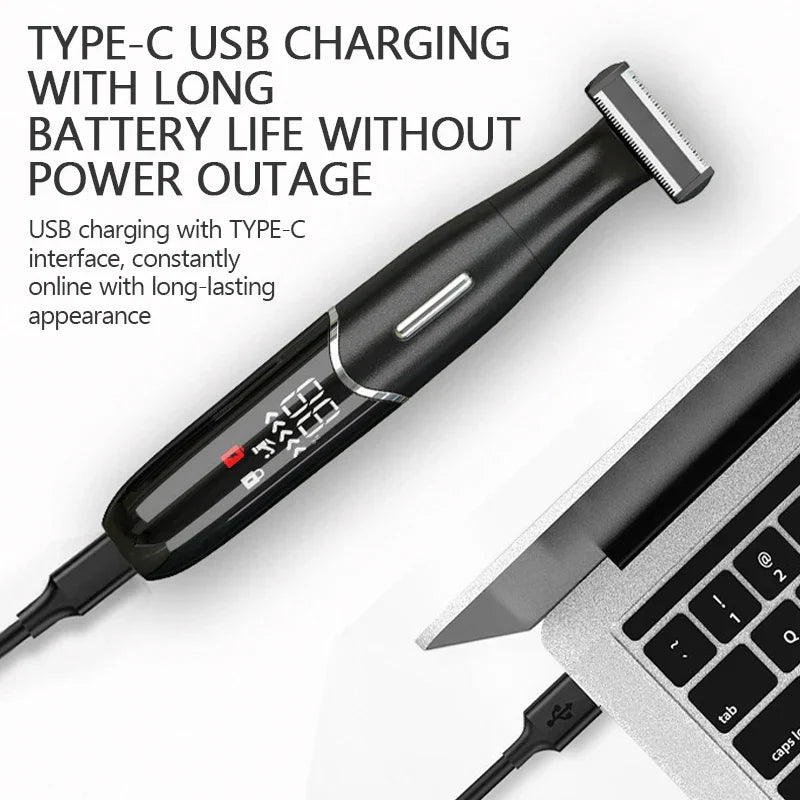 Precision Body And Intimate Area Shaver USB C Rechargeable Wet & Dry Black