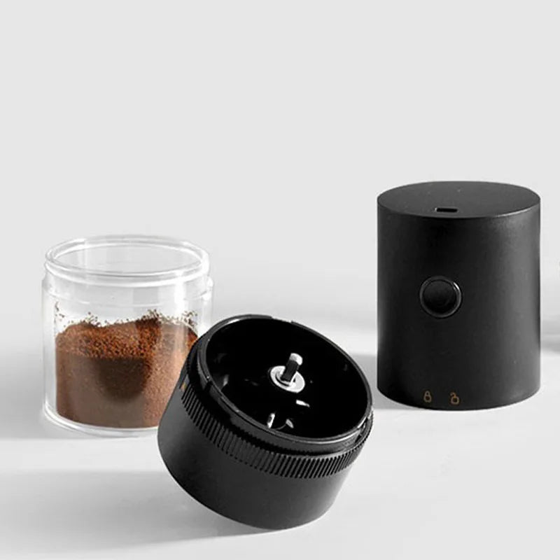 USB Rechargeable Burr Coffee Grinder Adjustable Precision Grinding Black